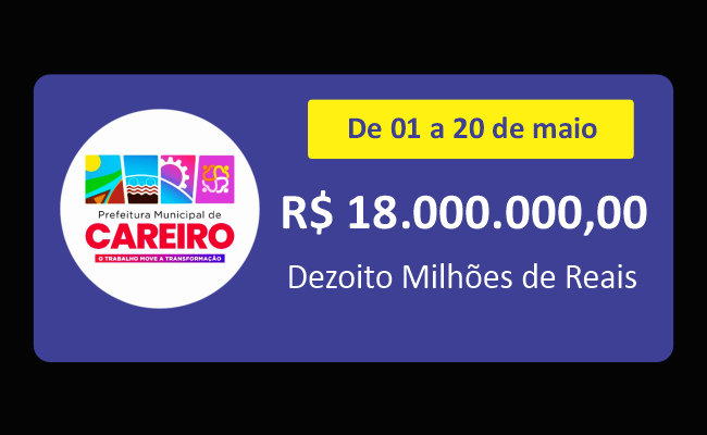 Recebimetno 01 a 20 de Maio